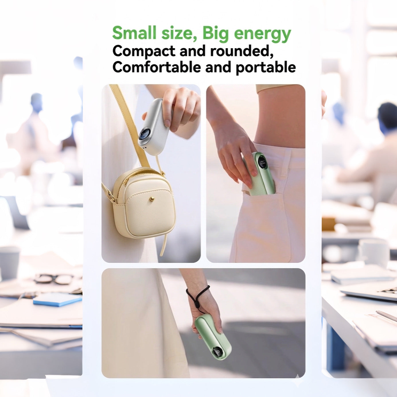 [White] High-Speed 4000mah Mini Handheld Rechargeable Fan (SM1043)