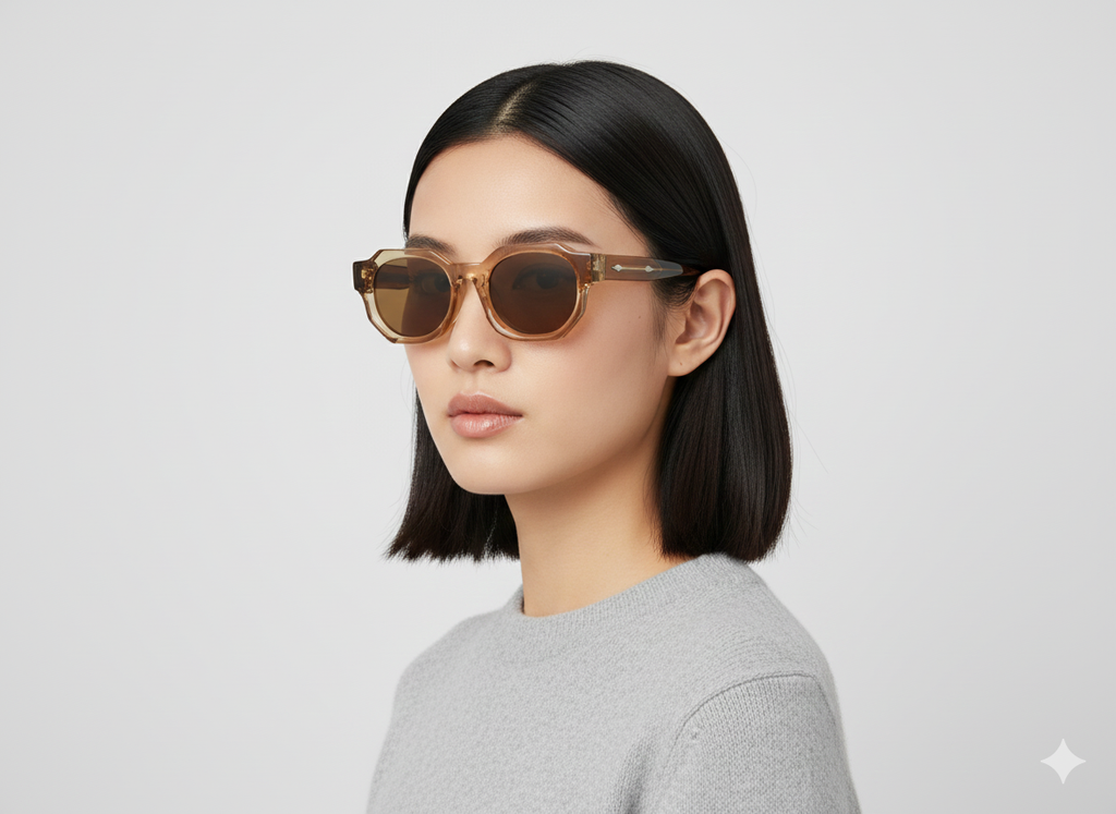 Transparent Brown High-End Sunglasses for Women(SM1009)