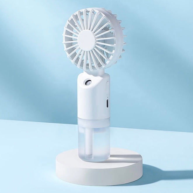 [White] New Humidification Spray and Hydration Rechargeable Fan (SM1041)