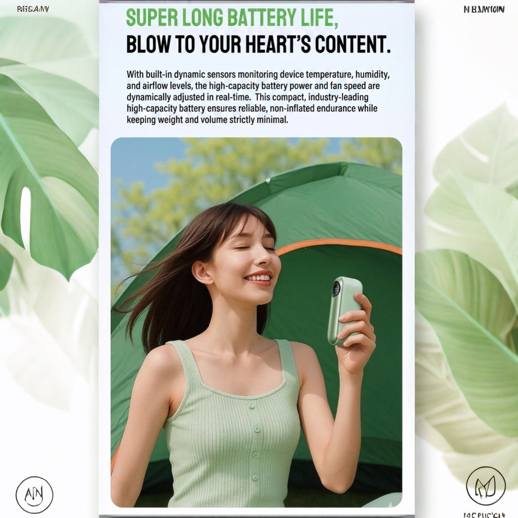 [White] High-Speed 4000mah Mini Handheld Rechargeable Fan (SM1043)