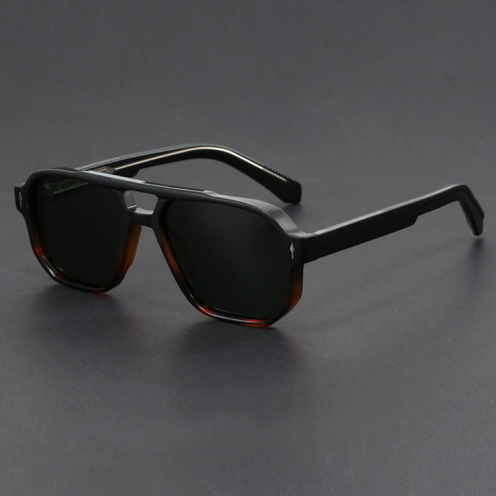 Dual Tone Pilot Style UV400 Squre Frame Sunglass (SM1021)