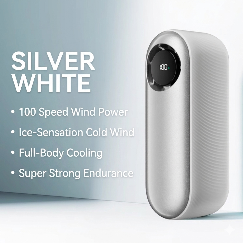 [White] High-Speed 4000mah Mini Handheld Rechargeable Fan (SM1043)