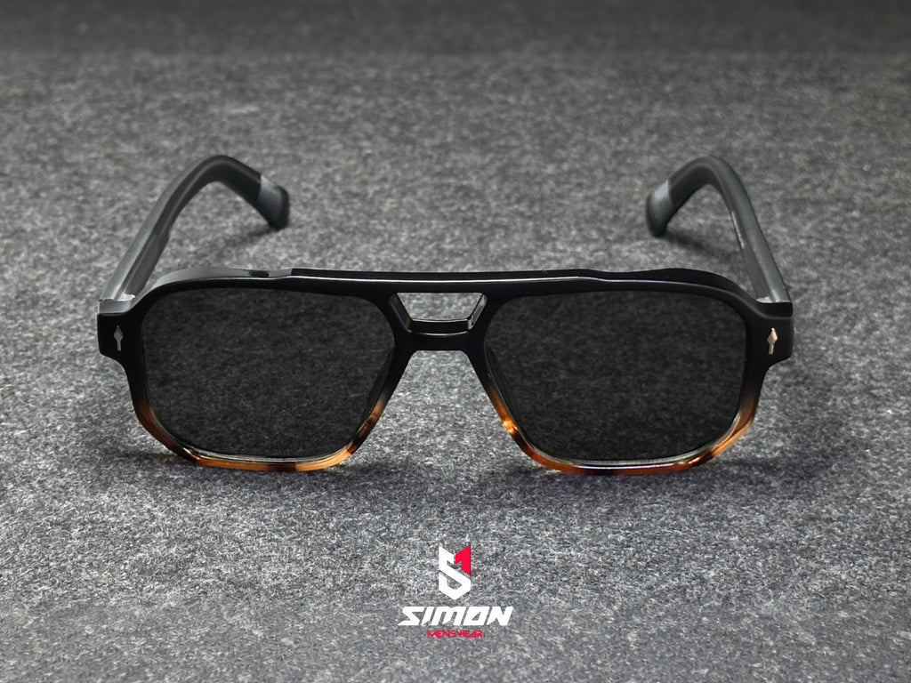 Dual Tone Pilot Style UV400 Squre Frame Sunglass (SM1021)