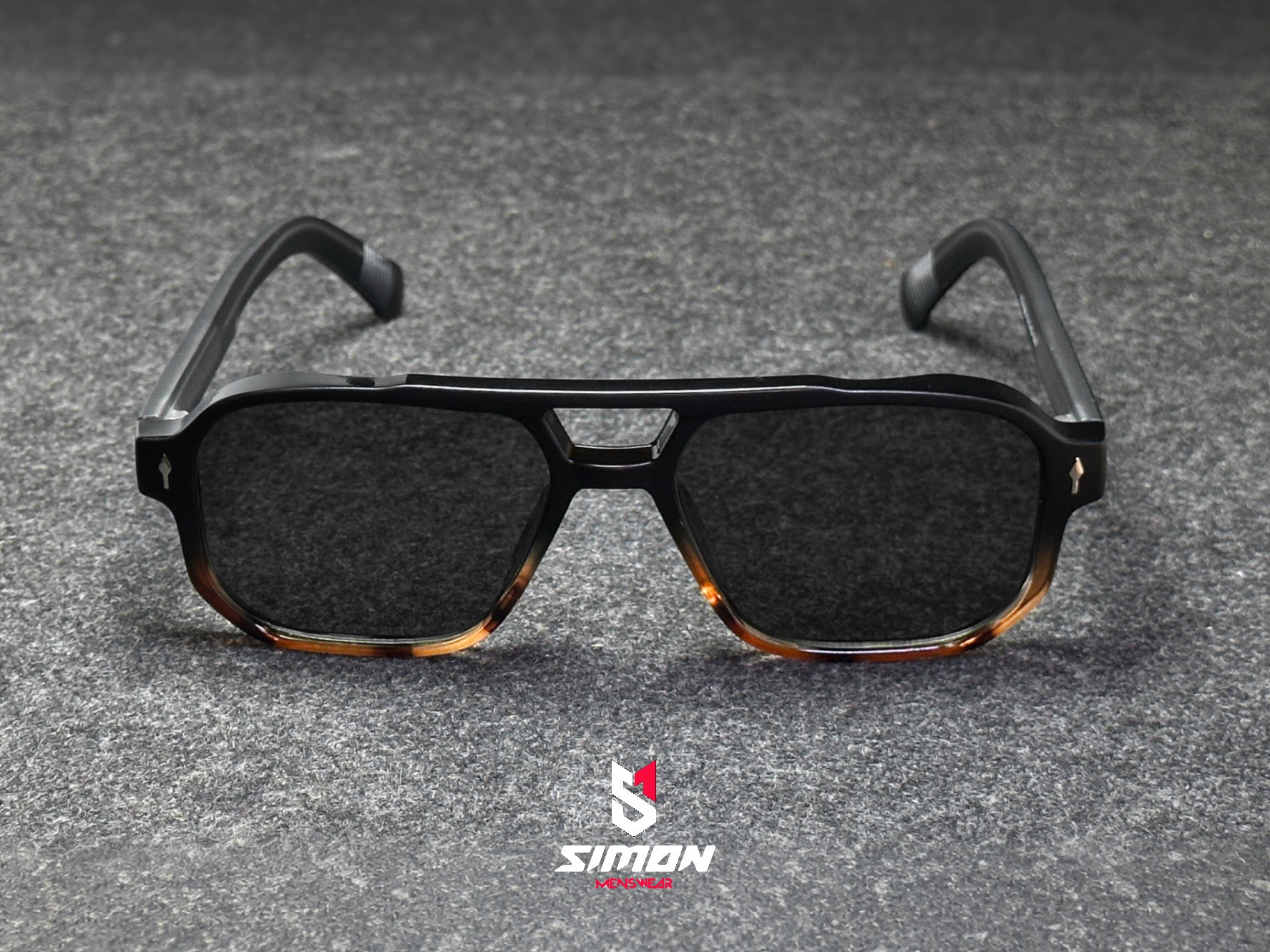 Dual Tone Pilot Style UV400 Squre Frame Sunglass (SM1021)