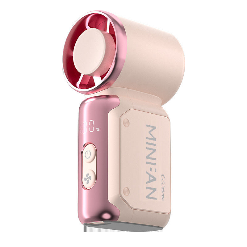 [Pink] Handheld High-Speed Pocket Fan | Portable USB Rechargeable (SM1040)
