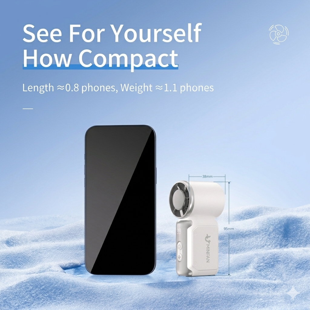 [White] Handheld High-Speed Pocket Fan | Portable USB Rechargeable (SM1037)
