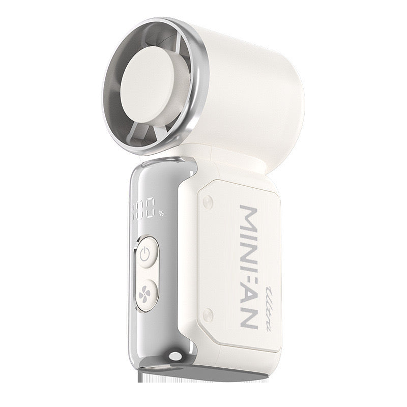 [White] Handheld High-Speed Pocket Fan | Portable USB Rechargeable (SM1037)