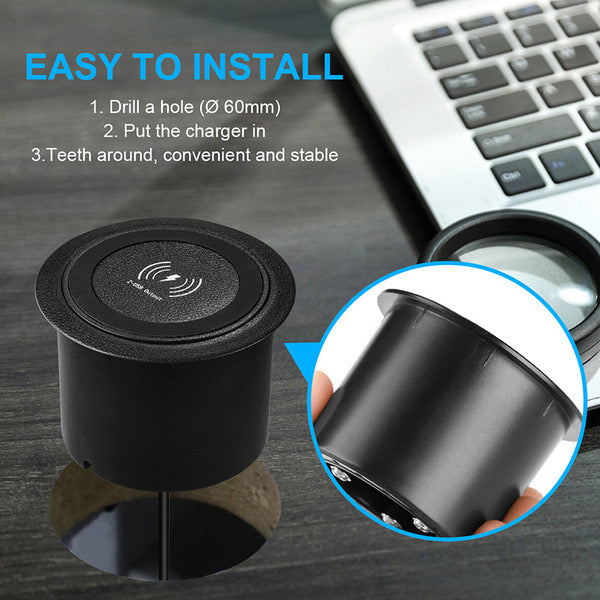 3-in-1 Multifunctional Hidden USB + Wireless Charger