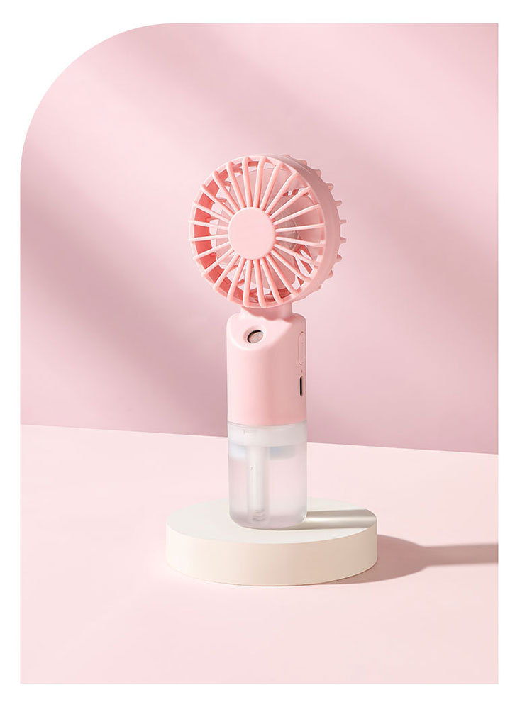 [White] New Humidification Spray and Hydration Rechargeable Fan (SM1041)