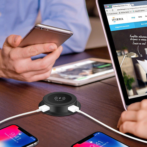 3-in-1 Multifunctional Hidden USB + Wireless Charger