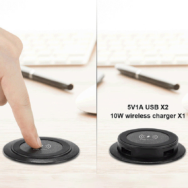 3-in-1 Multifunctional Hidden USB + Wireless Charger