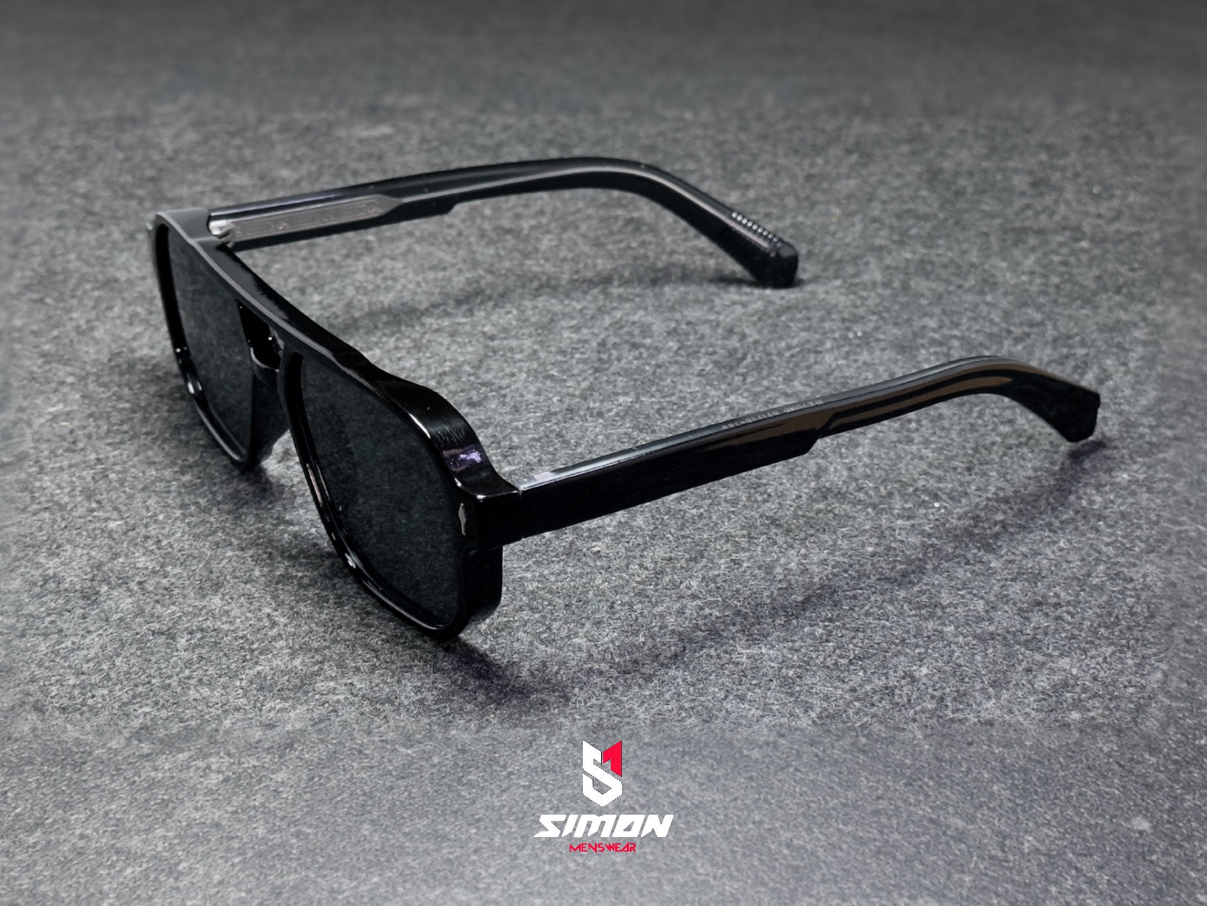 Sand Black Pilot Style UV400 Squre Frame Sunglass (SM1023)