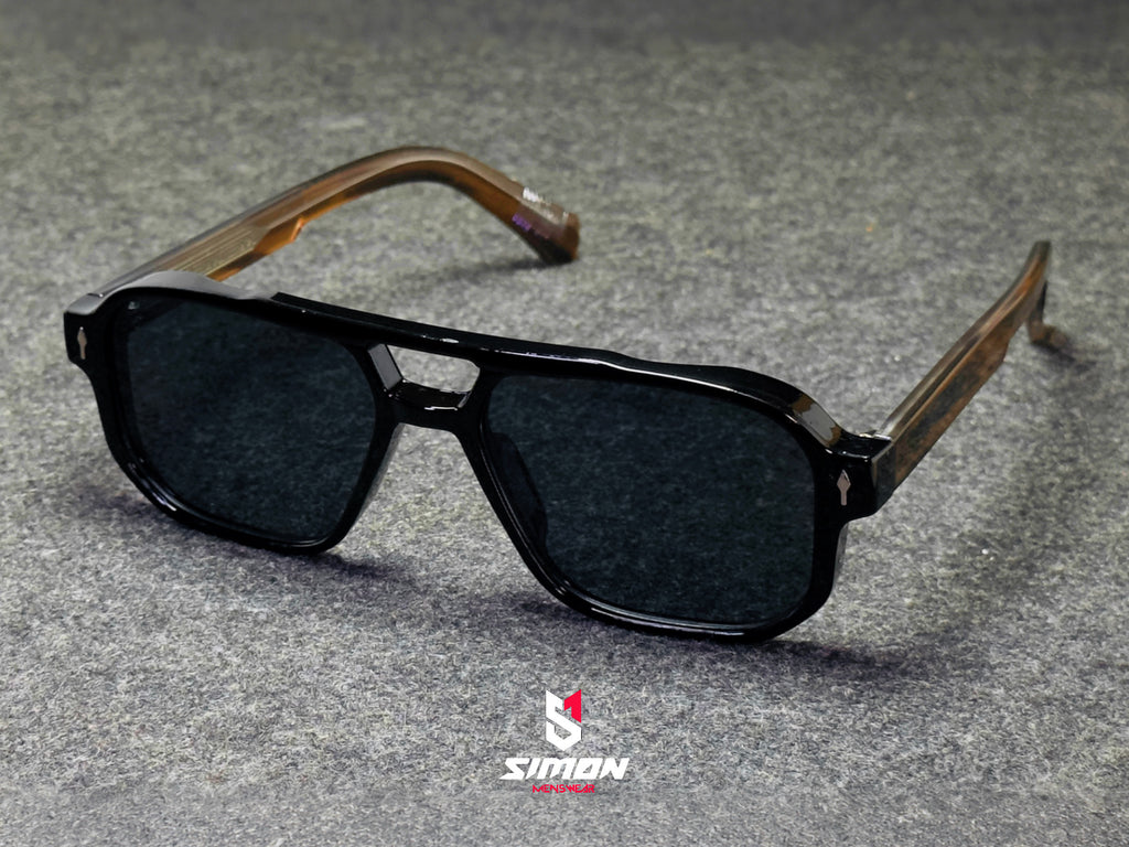 Black+Tea Pilot Style UV400 Squre Frame Sunglass (SM1022)