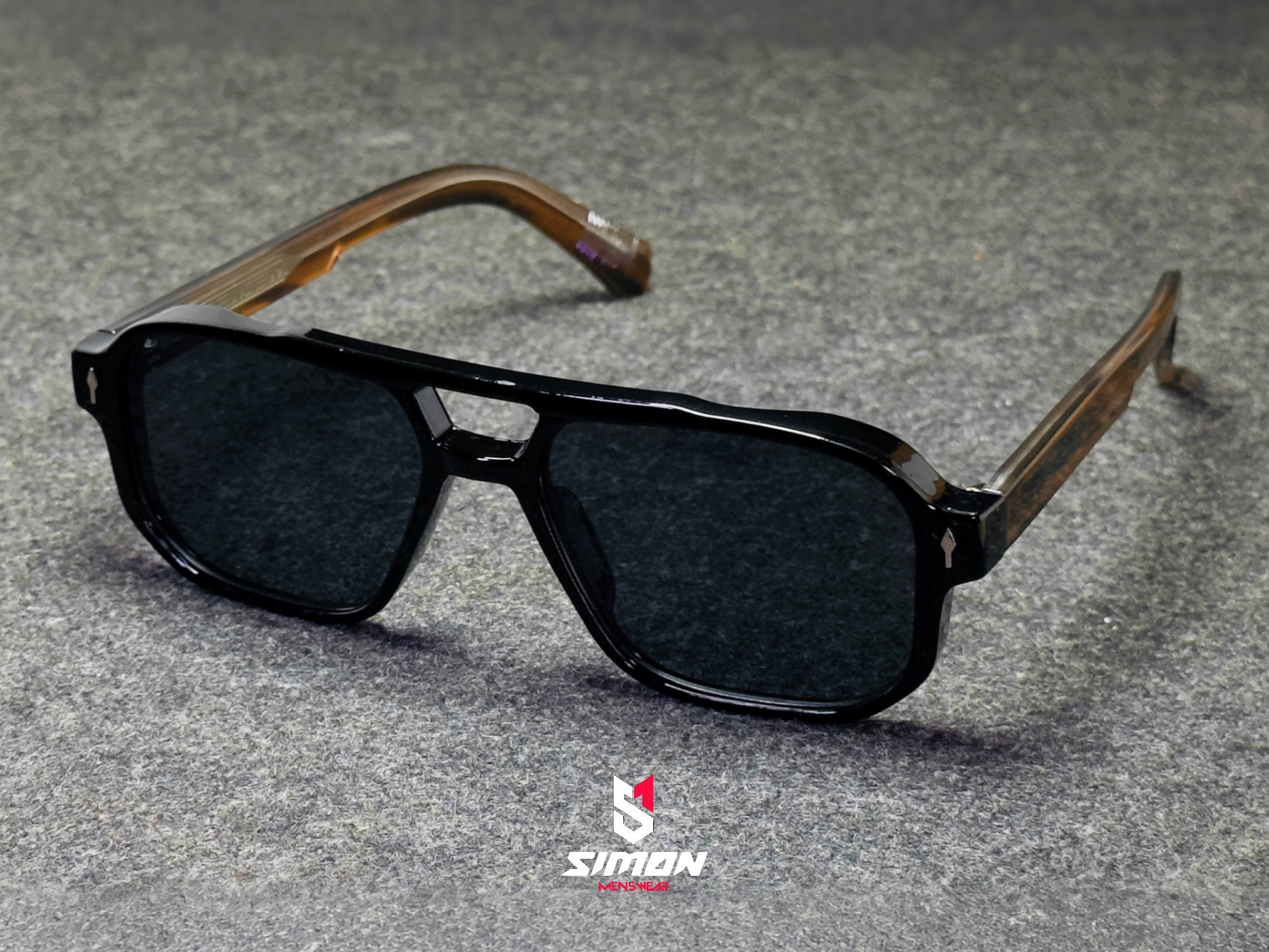 Black+Tea Pilot Style UV400 Squre Frame Sunglass (SM1022)