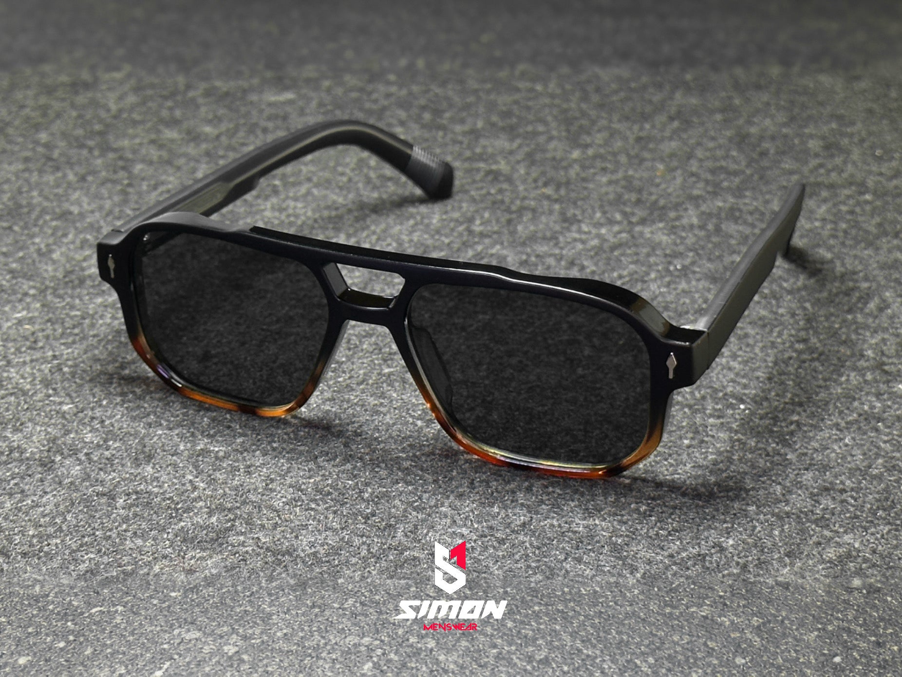 Dual Tone Pilot Style UV400 Squre Frame Sunglass (SM1021)