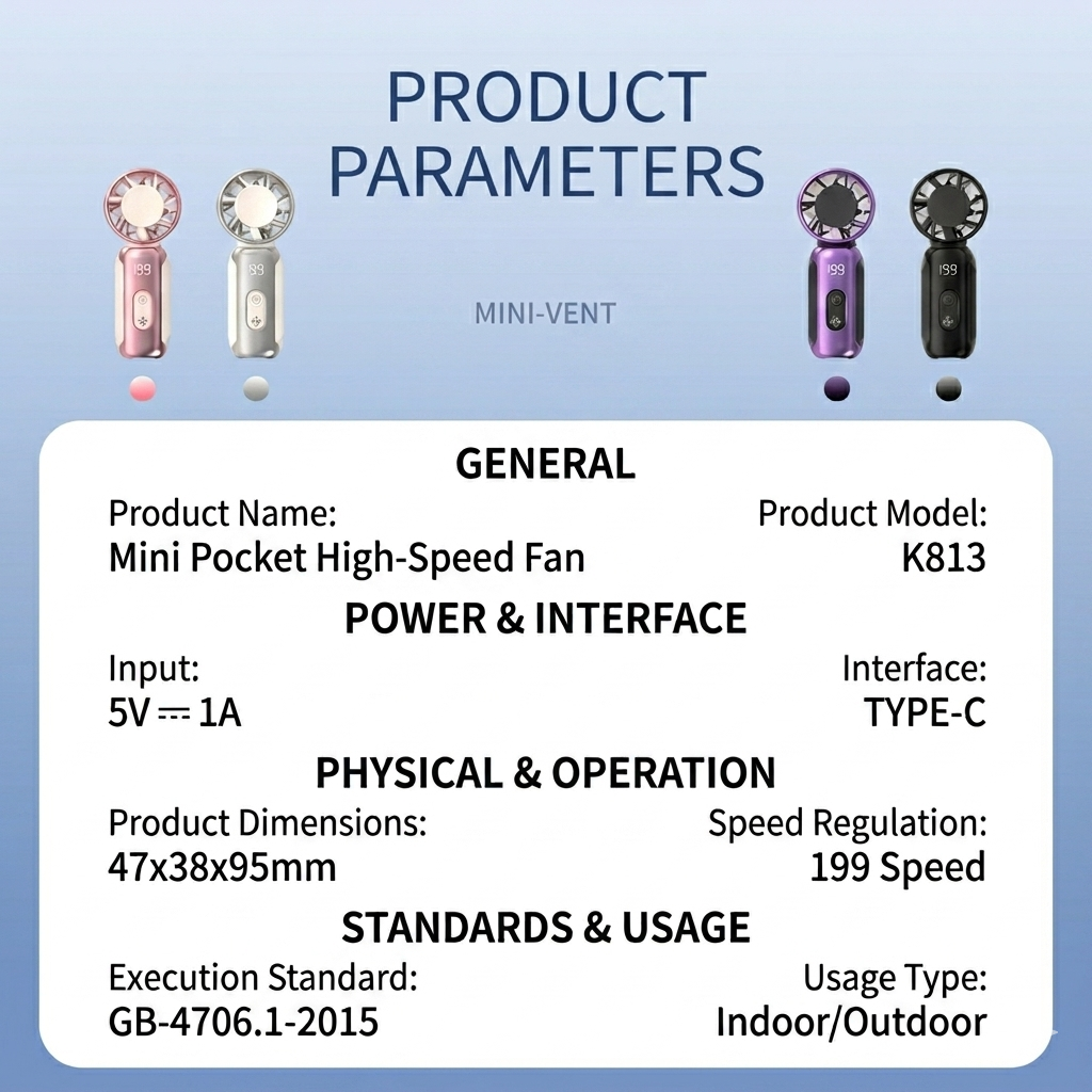 [White] Handheld High-Speed Pocket Fan | Portable USB Rechargeable (SM1037)