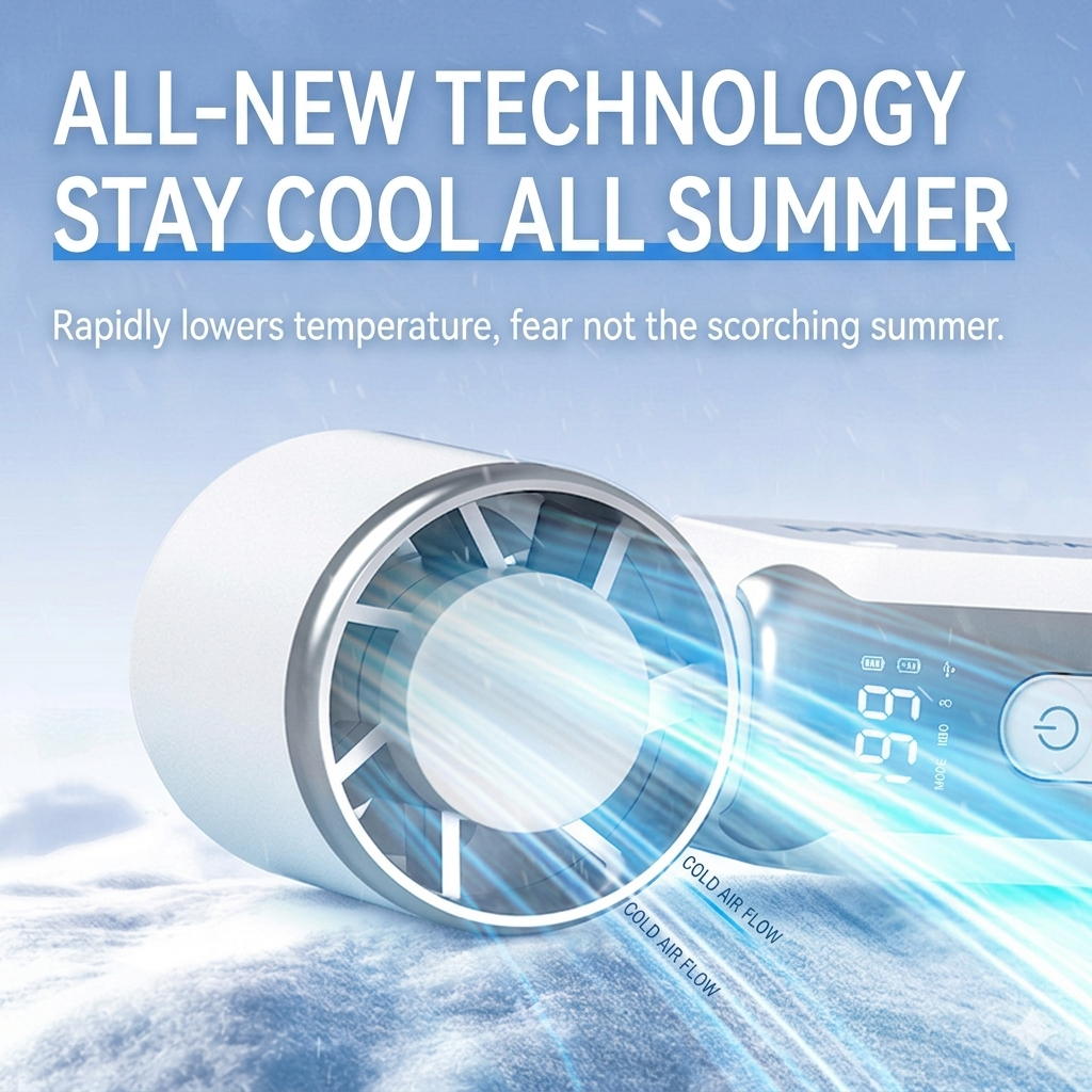 [White] Handheld High-Speed Pocket Fan | Portable USB Rechargeable (SM1037)